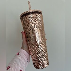 Starbucks Rose Gold Metallic Studded Tumbler 24oz